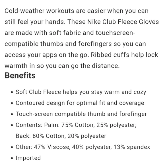 NWT Men's Nike Club Fleece Headband & Gloves Pack - Picture 9 of 11